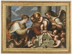 LAMBRANZI GIOVANNI BATTISTA 1600-1600,The Mystic Marriage of Saint Catherine,Nagel DE 2013-02-20