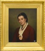LAMBRICHS Edmond 1830-1887,Portrait de dame,Rops BE 2020-07-05