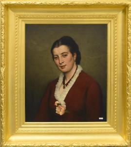 LAMBRICHS Edmond 1830-1887,Portrait de dame,1879,Rops BE 2020-08-23
