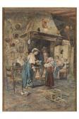 LAMBUSSETI 1800-1800,INTERNO DI CUCINA CON SCENA FAMILIARE,Babuino IT 2017-10-25