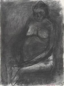 LAMMERT Mark 1960,Schwangerer Akt, sitzend,Galerie Bassenge DE 2017-12-02
