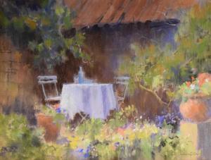 LAMPARD Jane,Garden scene with patio table,Clevedon Salerooms GB 2022-02-17