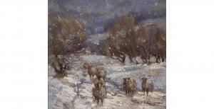 LAMPARD Jane,Snow in the Brecons - Ewes and Lambs,20th century,Mallams GB 2021-03-10