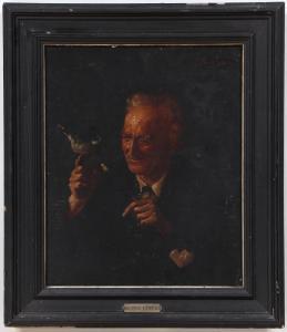 LAMPE Georg Alfeld 1858,man holding a pipe with bird on the stem,South Bay US 2021-10-30