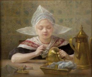 LAMY Aline 1862,Jeune femme à la coiffe,1907,Mercier & Cie FR 2011-06-12