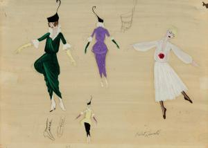 LANCASTER Osbert 1908-1986,Four Dresses,1952,Barridoff Auctions US 2024-04-13