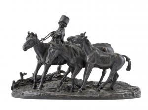 LANCERAY Evgeni Alexandrovich,Giovane cosacco con tre cavalli,Il Ponte Casa D'aste Srl 2023-12-19