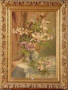 LANCKMAN Hortense 1800-1900,Vase d'orchidées sur un entablement,VanDerKindere BE 2010-11-09