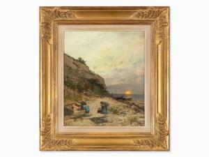 LANCKOW Ludwig 1870-1901,Coastal Scene at Moonrise,Auctionata DE 2016-09-26
