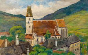 LANDA Hubert 1870-1938,Pfarrkirche in Spitz an der Donau,Palais Dorotheum AT 2014-11-05