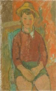 LANDAU Sigmund 1898-1962,Portret chłopca w kapeluszu,Desa Unicum PL 2017-06-08