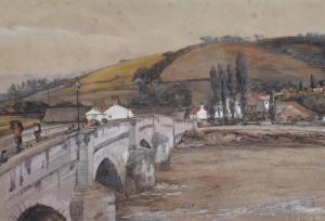 LANDELLS Robert Thomas 1833-1877,Three arched stone bridge over river,Rogers Jones & Co 2016-05-20