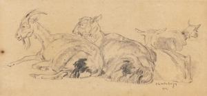 LANDENBERGER Christian Adam 1862-1927,Resting goats,1913,Nagel DE 2022-11-17