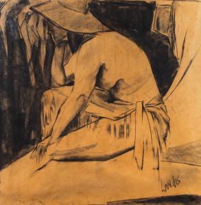 LANDIS DAVID 1918-1983,Untitled (Seated Figure with Hat),Clars Auction Gallery US 2018-11-17