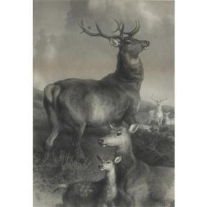 Landseer Edwin Henry 1802-1873,Red Deer at Chillingham,19th Century,Ripley Auctions US 2019-03-30