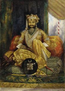LANDSEER George,Portrait of H. H. the Maharaja Tukoji Rao II Holka,1861,Christie's 2019-10-29