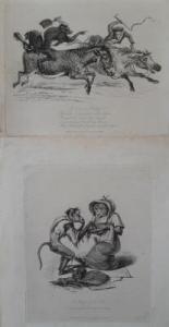 LANDSEER Thomas 1795-1880,Two satirical compositions with monkeys,1828,Bruun Rasmussen DK 2019-05-04
