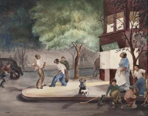 LANDY Art 1904-1977,The Corner Grocery,John Moran Auctioneers US 2012-10-16