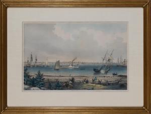 LANE Fitz Henry 1804-1865,VIEW OF NEW BEDFORD FROM THE FORT NEAR FAIRHAVEN,William Doyle 2023-09-29