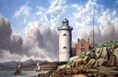 LANE Richard 1939,'Cloch Light House, Firth of Clyde' and 'Ship,1870,Gorringes GB 2014-02-05