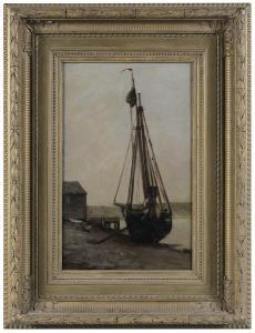 LANE Susan Minot 1832-1893,Boat in Harbor,1884,Brunk Auctions US 2012-03-10