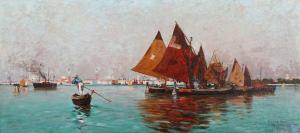 LANG Richard F,From Venice with lively traffic in the lagoon and ,Bruun Rasmussen 2022-10-31