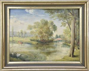 LANG Richard F 1861-1963,landscape/park scene,1941,Hood Bill & Sons US 2023-01-17