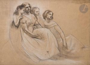 LANGASKENS Maurice 1884-1946,Étude pour les contes de l\’ancêtre (fragment),1913,Ader FR 2024-03-22
