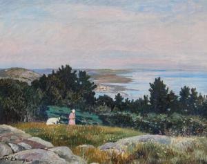 LANGE Frederik 1870-1941,Coastal scenery with women,1918,Bruun Rasmussen DK 2022-08-01