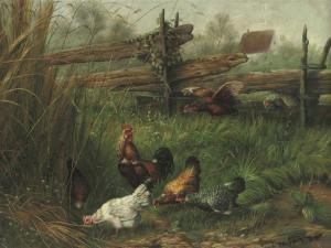 LANGE Fritz 1851-1922,Poultry in a meadow,1919,Christie's GB 2008-09-09