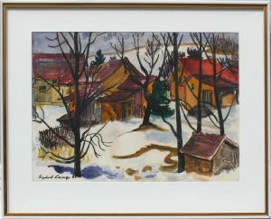 LANGE Sigurd 1904-2000,Dorf in Winterlandschaft,1904,Geble DE 2016-11-12