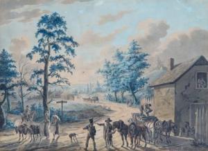 LANGENDYK Jan Anthonie 1780-1818,Reizigers bij een kruispunt,1811,Venduehuis NL 2020-03-18