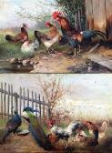 LANGENSTRAß UHLIG Magda 1888,Studies of chickens and peacocks,Gorringes GB 2014-09-03