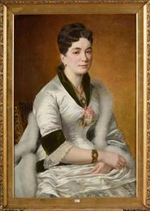 LANGER Julius 1834-1904,Portrait d’’une dame de qualité,1885,VanDerKindere BE 2015-12-15