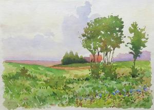 LANGER Karel 1878-1947,Summer landscape,Vltav CZ 2023-09-21
