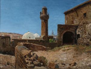 LANGER Olaf Viggo Peter,The Bibi-Heybat Mosque in Baku, Azerbaijan,1911,Bruun Rasmussen 2024-03-25