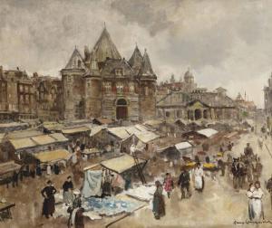 LANGEVELD Frans 1877-1939,The Waag on the Nieuwmarkt, Amsterdam,1903,Christie's GB 2012-09-04