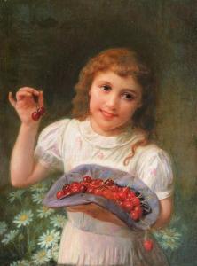 LANGHARD Adolf 1845,Girl with Cherries,Stahl DE 2012-09-22