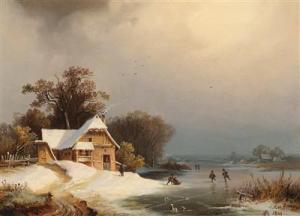 LANGKO Dietrich 1819-1896,Ice Skating,1849,Palais Dorotheum AT 2018-12-10