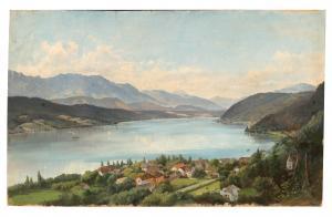 LANGL Josef 1843-1916,Wörthersee, Blick von Pörtschach gegen Velten, 189,Palais Dorotheum 2022-06-20