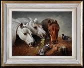 LANGLANDS,Three horses eating hay,Anderson & Garland GB 2016-12-06