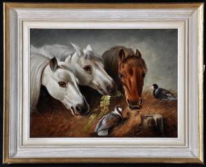 LANGLANDS,Three horses eating hay,Anderson & Garland GB 2016-12-06