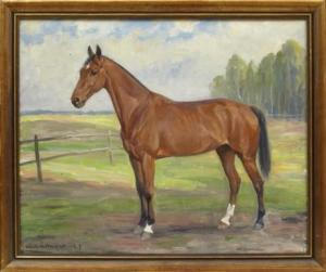 LANGLET Alexander 1870-1953,Hästporträtt,1927,Uppsala Auction SE 2016-01-19