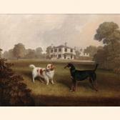 LANGLEY Charles Dickinson 1799-1873,A Spaniel and a Black-Tan Terrier in the Gro,1845,William Doyle 2001-02-13