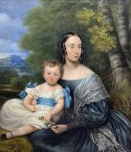 LANGLEY Charles Dickinson,Portrait of Mother and Child,1841,David Duggleby Limited 2023-12-08