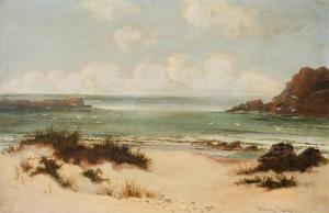 LANGLEY William,Coastal landscape with gulls flying above the dune,Woolley & Wallis 2023-03-08