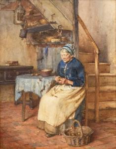 LANGLEY William Walter 1852-1922,The Potato Peeler,David Lay GB 2024-04-11
