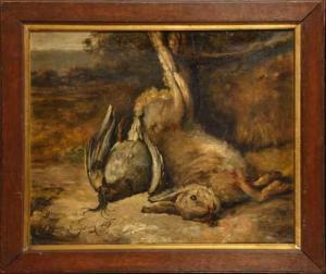 LANGLOIS A,Nature morte au vanneau et au lièvre,1889,Coutau-Begarie FR 2010-04-09