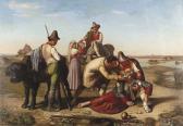 LANGLOIS François 1811,Bauern stärken einen erschöpften Jakobspilger.,Dobiaschofsky CH 2006-11-01