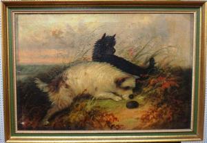LANGLOIS L 1800-1800,Terriers cornering a hedgehog,Bellmans Fine Art Auctioneers GB 2017-04-04